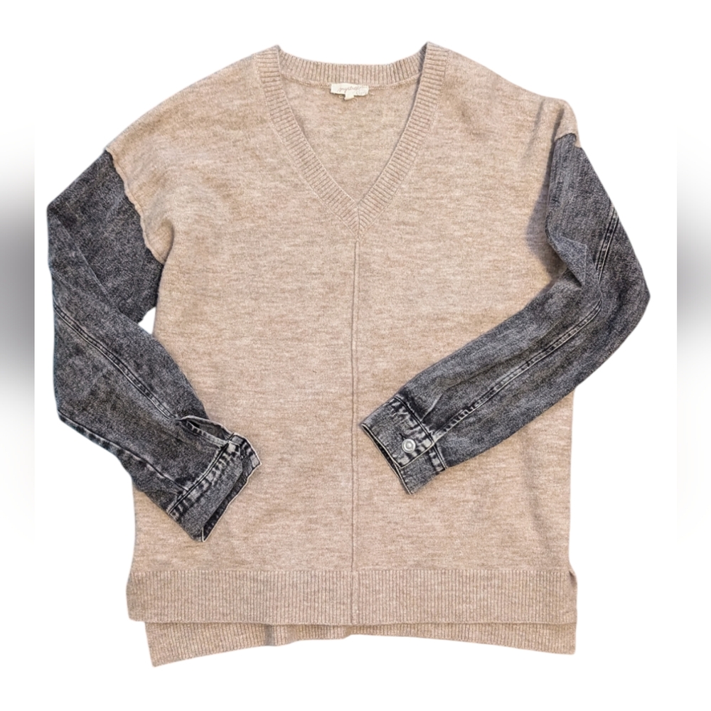 Mystree Sweater with Denim Sleeves